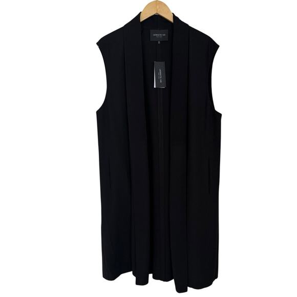 Lafayette 148 New York Women's Virgin Wool Black Sleeveless Vest Coat NWT - XL - Picture 1 of 6